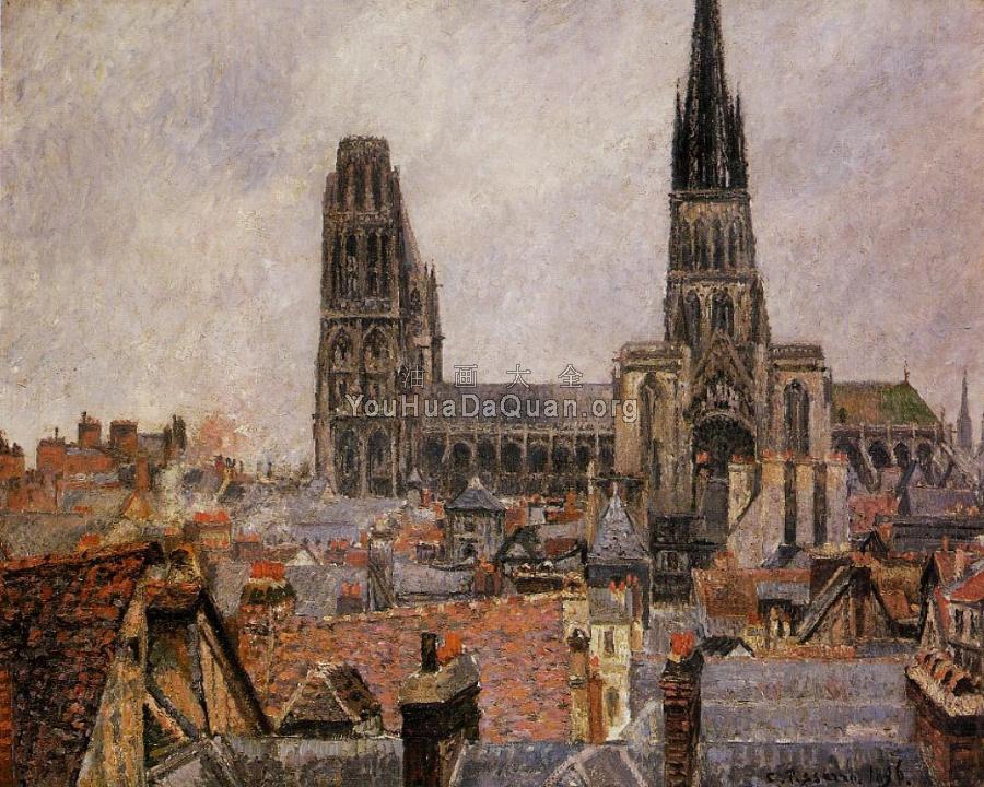 The Roofs of Old Rouen, The Cathedral - 卡米耶·毕沙罗